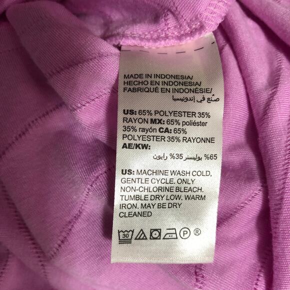 Chicos Top Womens Size 1 US 8 Pink Knit Shirt Blouse Textured 3/4 Sleeve NEW - Picture 12 of 13